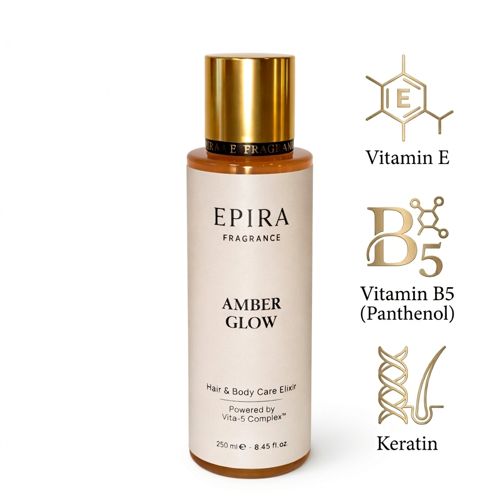 EPIRA Amber Glow Yoğun Kalıcı Saç ve Vücut Spreyi - Vita-5 Complex ile Güçlendirilmiş Vitaminli Bakım ve Işıltı 250ml
