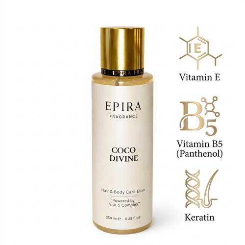 EPIRA Coco Divine Tropikal Hindistan Cevizi Saç ve Vücut Spreyi - Vita-5 Complex E ve B5 Vitamini ile Besleyici ve Kalıc