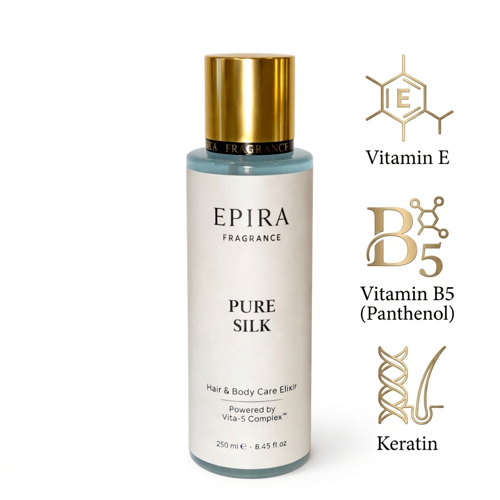 EPIRA Pure Silk Besleyici Saç ve Vücut Spreyi - Vita-5 Complex E, B5 ve Keratin ile İpeksi Dokunuş ve Kalıcı Ferahlık 25
