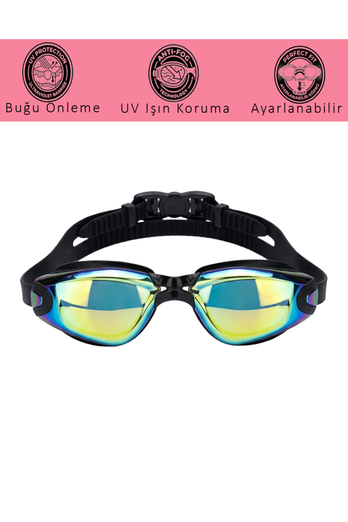 Unisex Havuz Deniz Tatil Yüzücü Gözlüğü Aynalı Sağlam Koruma Kabında