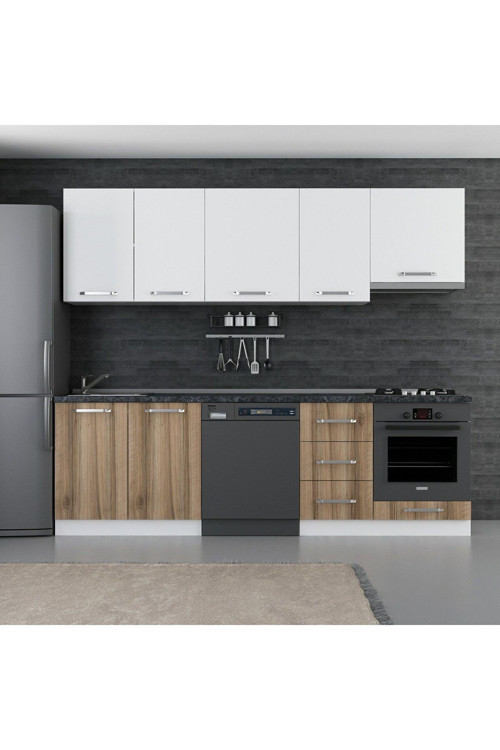 255 Cm Mutfak Dolabı Beyaz Dore 255-d13