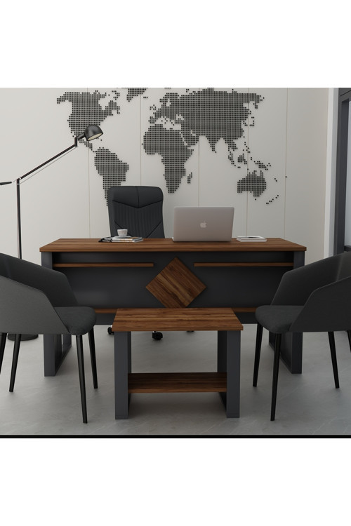 Boss Sehpali Ofis Masası, Büro Takımı, Çalıma Masası, Sehpa (Sandalye ve Aksesuarlar Dahil Değildir)