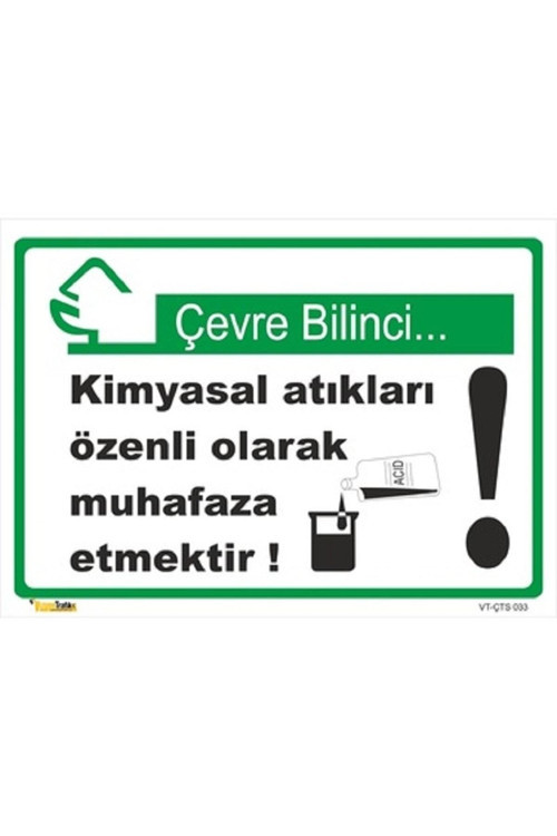 Kimyasal Atıkları Özenli Olarak Muhafaz Etmektir - Isg Levhası Levha 15X21 Cm Sticker