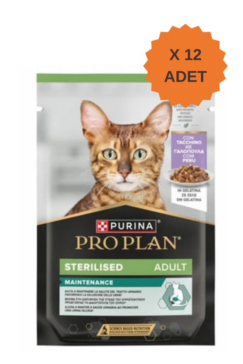 Sterilised Maintenance Hindili Kısırlaştırılmış Yetişkin Kedi Yaş Maması 85Gr X 12 Adet