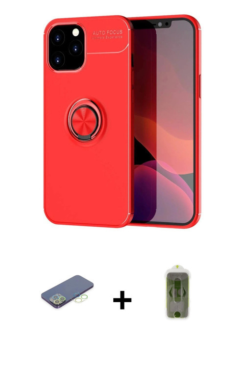 ieg™ iPhone 12 Pro Max Kılıf Yankı Form Prime - Siyah Joko Magic 5D Hayalet Cam + Yeşil Renkli Kamer