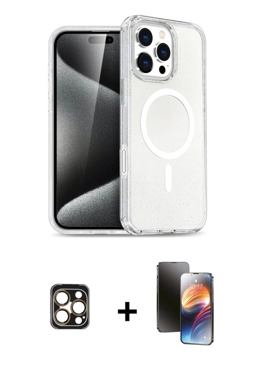 ieg™ iPhone 16 Pro Max Kılıf Nova Asil Prime - Siyah 3D Antistatik Mat Seramik Nano Ekran Koruyucu +