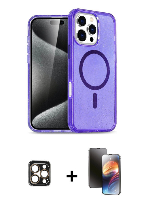 ieg™ iPhone 16 Pro Max Kılıf Nova Asil Prime - Siyah 3D Antistatik Mat Seramik Nano Ekran Koruyucu +