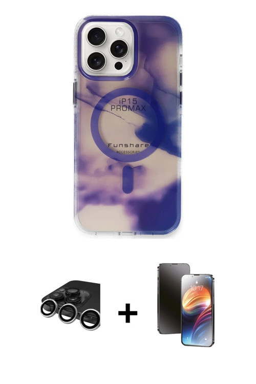 ieg™ iPhone 15 Pro Max Kılıf Ufuk Doku Prime - Siyah 3D Antistatik Mat Seramik Nano Ekran Koruyucu +