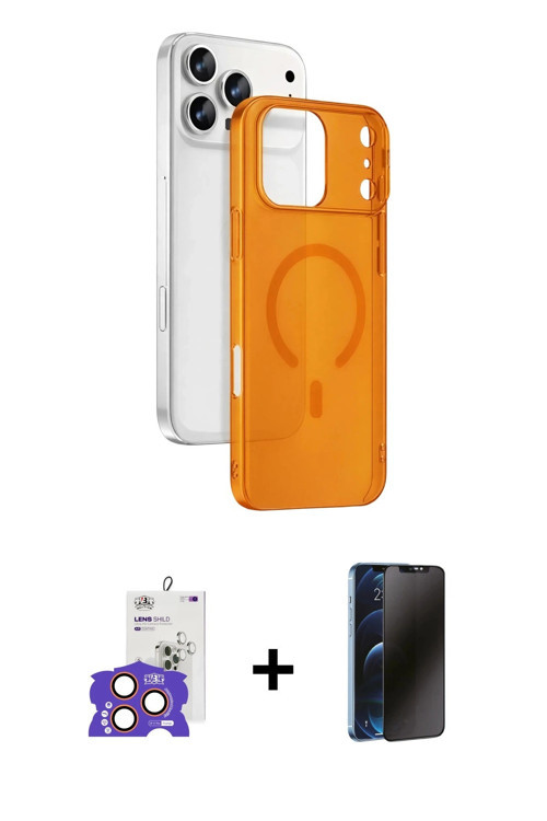 ieg™ iPhone 17 Pro Max Kılıf Ahenk Minimal Serisi - Siyah 3D Antistatik Hayalet Cam Ekran Koruyucu +