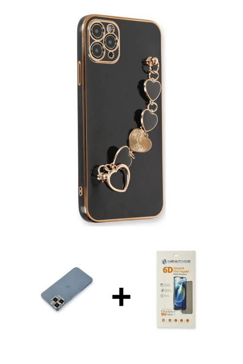 ieg™ iPhone 11 Pro Max Kılıf Nova Işık Prime - Siyah 6D Mat Seramik Hayalet Nano Ekran Koruyucu + Go