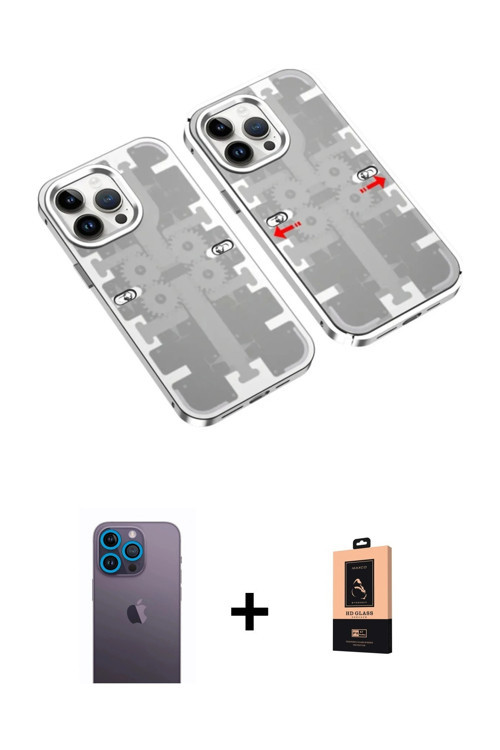 ieg™ iPhone 13 Pro Max Kılıf Ufuk Doku Prime - Şeffaf Maxco Cam Ekran Koruyucu + Mavi Neon Fosforlu