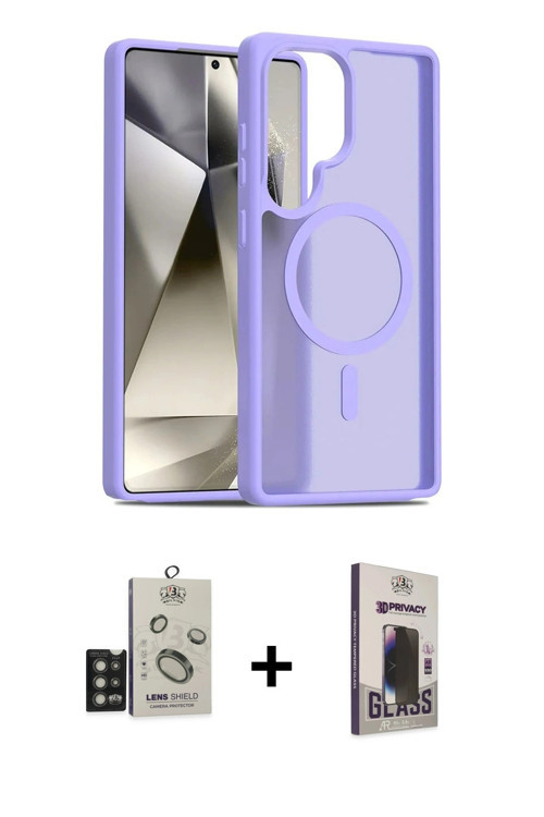 Galaxy S25 Ultra Kılıf Siluet Minimal Prime - Siyah Bilvis Hayalet Cam Ekran Koruyucu + Titan G
