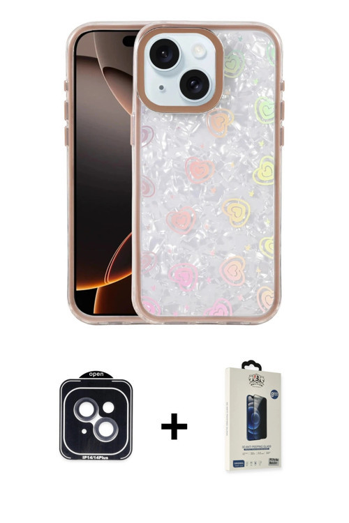 ieg™ iPhone 14 Kılıf Odak Prime - Siyah Bilvis Hayalet Cam Ekran Koruyucu + Siyah PVD Metal Kamera L