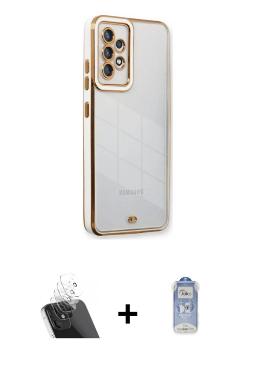 ieg™ Galaxy A23 4G Kılıf Çekirdek Klasik Serisi - Siyah Joko Magic 5D Cam + Şeffaf Kamera Lens Korum