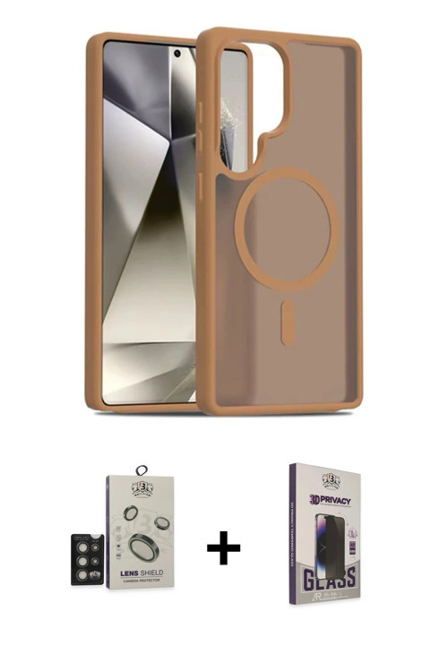 Galaxy S25 Ultra Kılıf Siluet Minimal Prime - Siyah Bilvis Hayalet Cam Ekran Koruyucu + Titan G