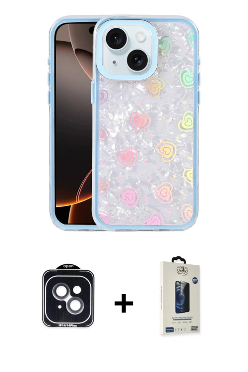 ieg™ iPhone 14 Kılıf Odak Prime - Siyah Bilvis Hayalet Cam Ekran Koruyucu + Siyah PVD Metal Kamera L