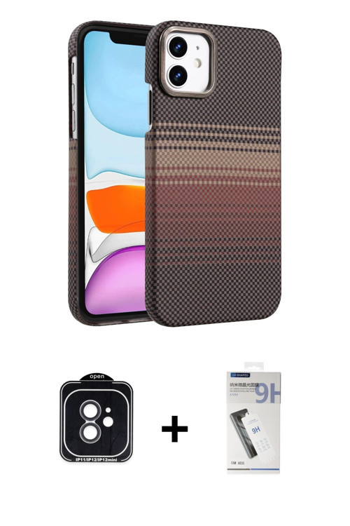 ieg™ iPhone 11 Kılıf Doruk Serisi - Şeffaf Uv Polymer Nano Ekran Koruyucu + Siyah PVD Metal Kamera L