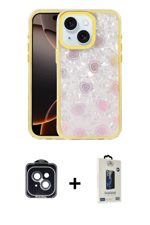 ieg™ iPhone 14 Kılıf Odak Prime - Siyah Bilvis Hayalet Cam Ekran Koruyucu + Siyah PVD Metal Kamera L