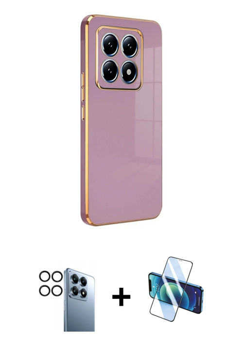 ieg™ Mi 14T Pro Kılıf Yankı Serisi - Siyah 3D Antistatik Cam Ekran Koruyucu + Siyah PVD Metal Kamera