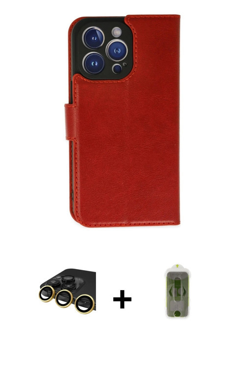 ieg™ iPhone 14 Pro Max Kılıf Siluet Işık Serisi - Siyah Joko Magic 5D Hayalet Cam + Gold Raze Metal