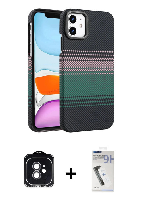 ieg™ iPhone 11 Kılıf Doruk Serisi - Şeffaf Uv Polymer Nano Ekran Koruyucu + Siyah PVD Metal Kamera L