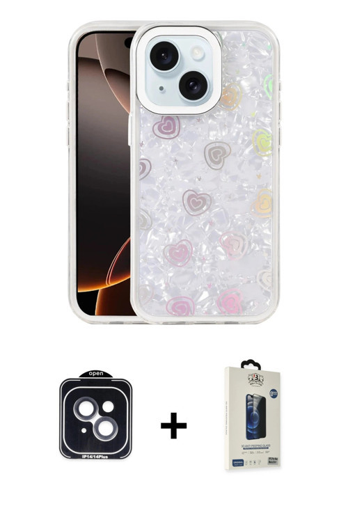 ieg™ iPhone 14 Kılıf Odak Prime - Siyah Bilvis Hayalet Cam Ekran Koruyucu + Siyah PVD Metal Kamera L