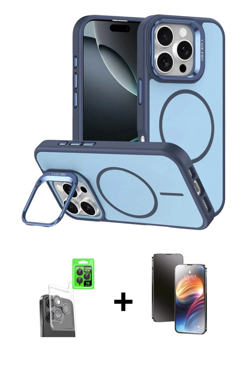 ieg™ iPhone 16 Pro Max Kılıf Çekirdek Klasik - Siyah 3D Antistatik Mat Seramik Nano Ekran Koruyucu +