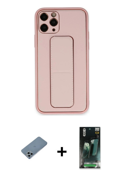 ieg™ iPhone 11 Pro Kılıf Akış Doku - Şeffaf 360 Full Body Arka Koruyucu + Sierra Blue Shine Kamera L