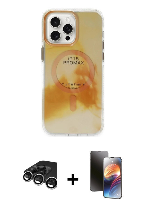 ieg™ iPhone 15 Pro Max Kılıf Ufuk Doku Prime - Siyah 3D Antistatik Mat Seramik Nano Ekran Koruyucu +