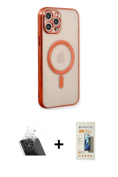 ieg™ iPhone 12 Pro Kılıf Doruk Minimal - Siyah 6D Mat Seramik Hayalet Nano Ekran Koruyucu + Şeffaf K