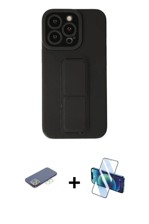 ieg™ iPhone 13 Pro Kılıf Çekirdek Yansıma - Siyah 3D Antistatik Seramik Nano Ekran Koruyucu + Yeşil