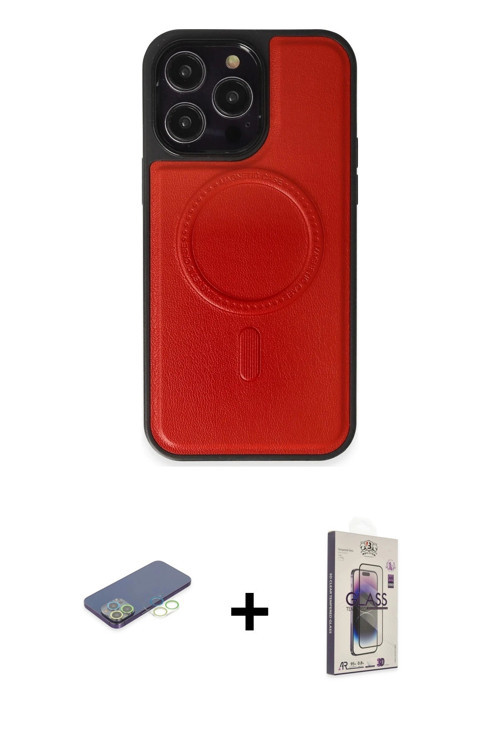 ieg™ iPhone 13 Pro Max Kılıf Zirve Işık Serisi - Siyah Bilvis 3D Cam Ekran Koruyucu + Yeşil Renkli K