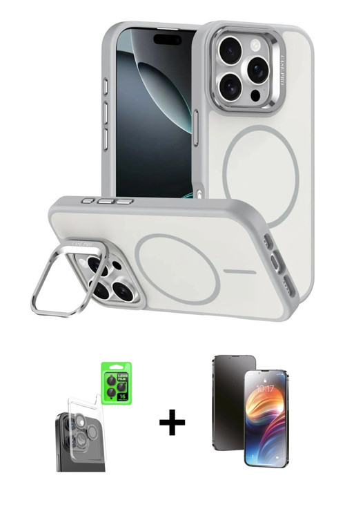 ieg™ iPhone 16 Pro Max Kılıf Çekirdek Klasik - Siyah 3D Antistatik Mat Seramik Nano Ekran Koruyucu +
