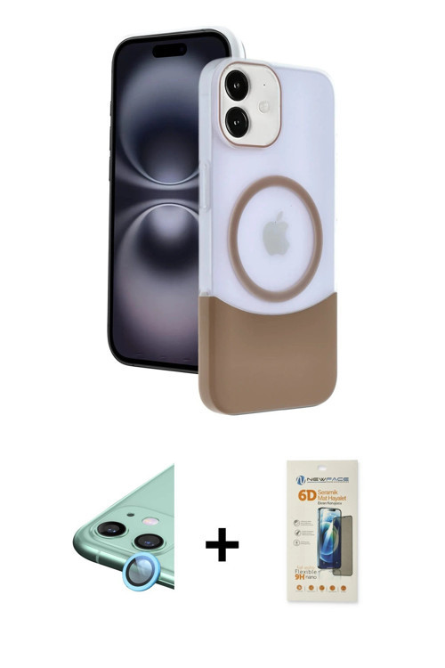 iPhone 11 Kılıf Kozmos Form Özel Seri - Siyah 6D Mat Seramik Hayalet Nano Ekran Koruyucu + Mavi