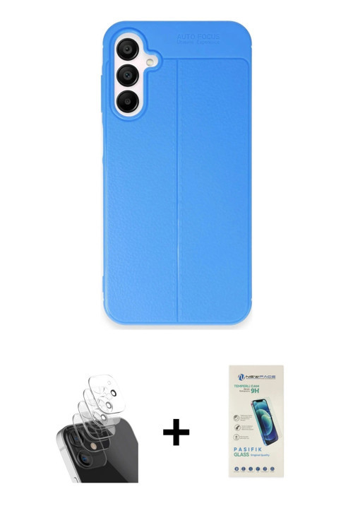 ieg™ Galaxy A55 5G Kılıf Doruk Klasik Özel Seri - Şeffaf Pasifik Cam Ekran Koruyucu + Şeffaf Kamera