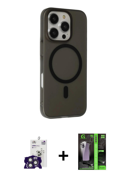 ieg™ iPhone 16 Pro Max Kılıf Çekirdek Modern Prime - Şeffaf 360 Full Body Arka Koruyucu + Titanyum G