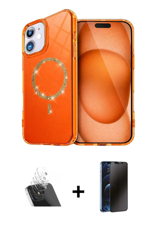 ieg™ iPhone 11 Kılıf Kıvılcım Form Prime - Siyah 3D Antistatik Hayalet Cam Ekran Koruyucu + Şeffaf K