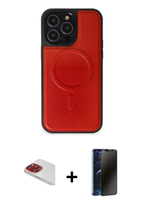 ieg™ iPhone 13 Pro Max Kılıf Zirve Işık Serisi - Siyah 3D Antistatik Hayalet Cam Ekran Koruyucu + Kı