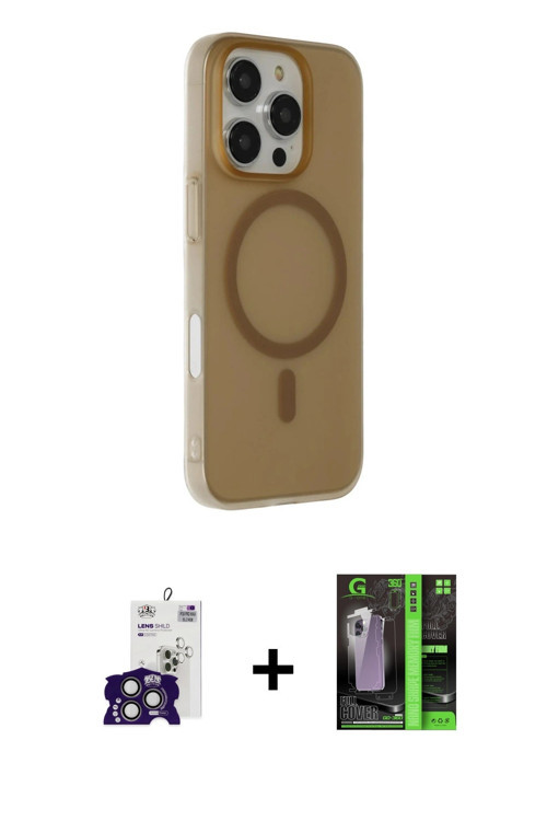 ieg™ iPhone 16 Pro Max Kılıf Çekirdek Modern Prime - Şeffaf 360 Full Body Arka Koruyucu + Titanyum G
