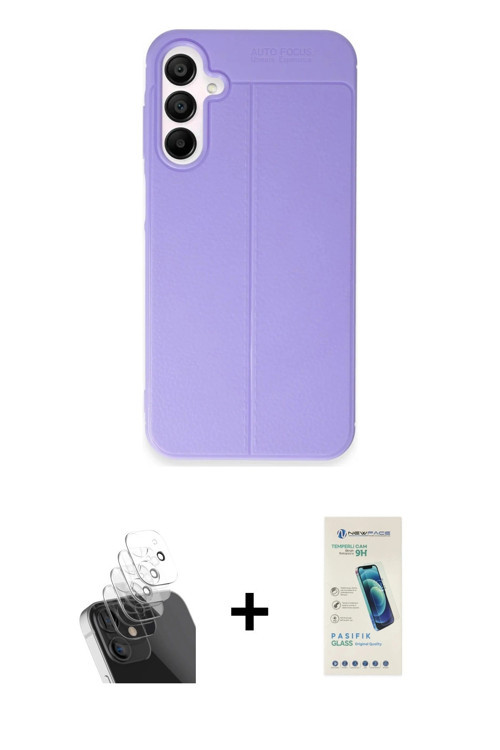 ieg™ Galaxy A55 5G Kılıf Doruk Klasik Özel Seri - Şeffaf Pasifik Cam Ekran Koruyucu + Şeffaf Kamera