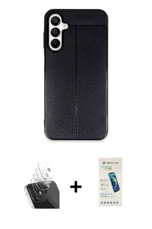 ieg™ Galaxy A55 5G Kılıf Doruk Klasik Özel Seri - Şeffaf Pasifik Cam Ekran Koruyucu + Şeffaf Kamera