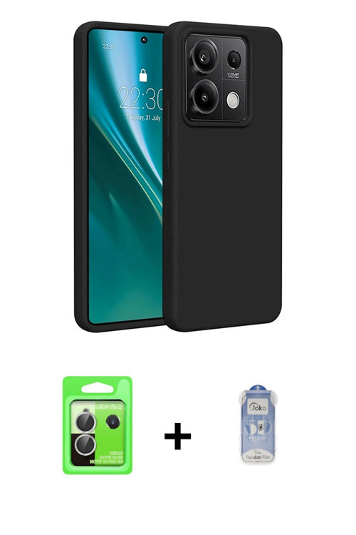ieg™ Redmi Note 13 Pro 5G Kılıf Kozmos Yansıma Özel Seri - Siyah Joko Magic 5D Cam + Gümüş Raze Meta