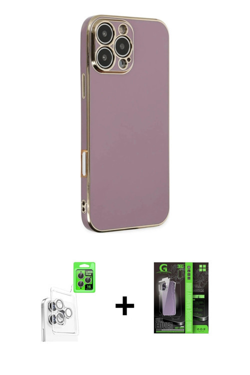 ieg™ iPhone 16 Pro Kılıf Yankı Serisi - Şeffaf 360 Full Body Arka Koruyucu + Beyaz Raze Metal Kamera