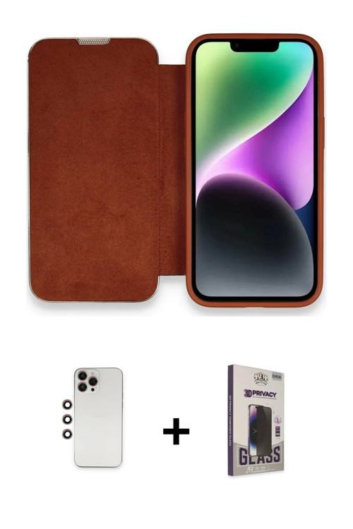 ieg™ iPhone 13 Pro Max Kılıf Siluet Minimal Serisi - Siyah Bilvis Hayalet Cam Ekran Koruyucu + Gökku