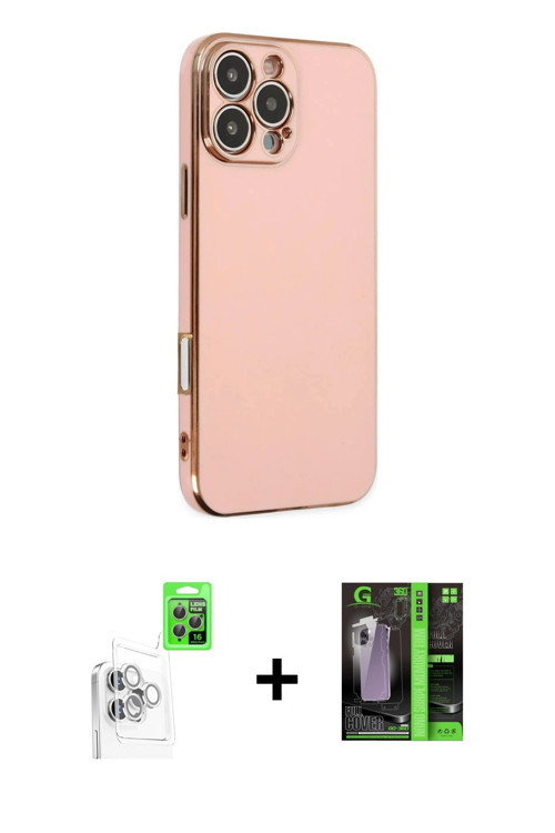 ieg™ iPhone 16 Pro Kılıf Yankı Serisi - Şeffaf 360 Full Body Arka Koruyucu + Beyaz Raze Metal Kamera