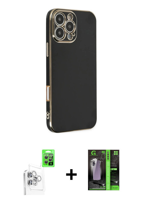 ieg™ iPhone 16 Pro Kılıf Yankı Serisi - Şeffaf 360 Full Body Arka Koruyucu + Beyaz Raze Metal Kamera