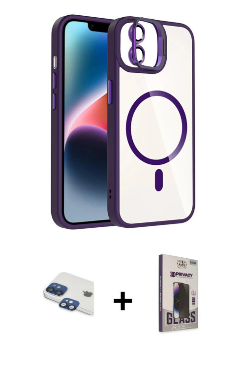 iPhone 11 Kılıf Yadigar Asil Koleksiyonu - Siyah Bilvis Hayalet Cam Ekran Koruyucu + Lacivert P