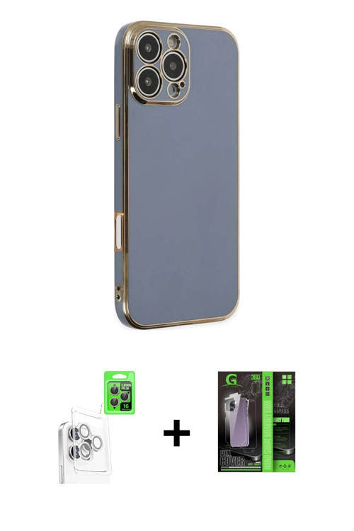 ieg™ iPhone 16 Pro Kılıf Yankı Serisi - Şeffaf 360 Full Body Arka Koruyucu + Beyaz Raze Metal Kamera