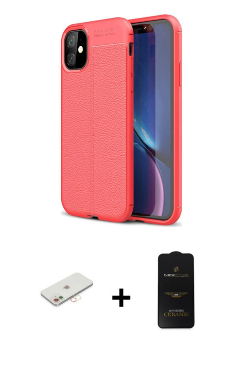 ieg™ iPhone 11 Kılıf Doruk Klasik Özel Seri - Siyah 6D Antistatik Mat Seramik Hayalet Nano Ekran Kor