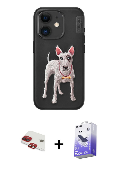 iPhone 11 Kılıf Nova Form Koleksiyonu - Siyah Bilvis 5in1 5D Magic Hayalet Cam Ekran Koruyucu +